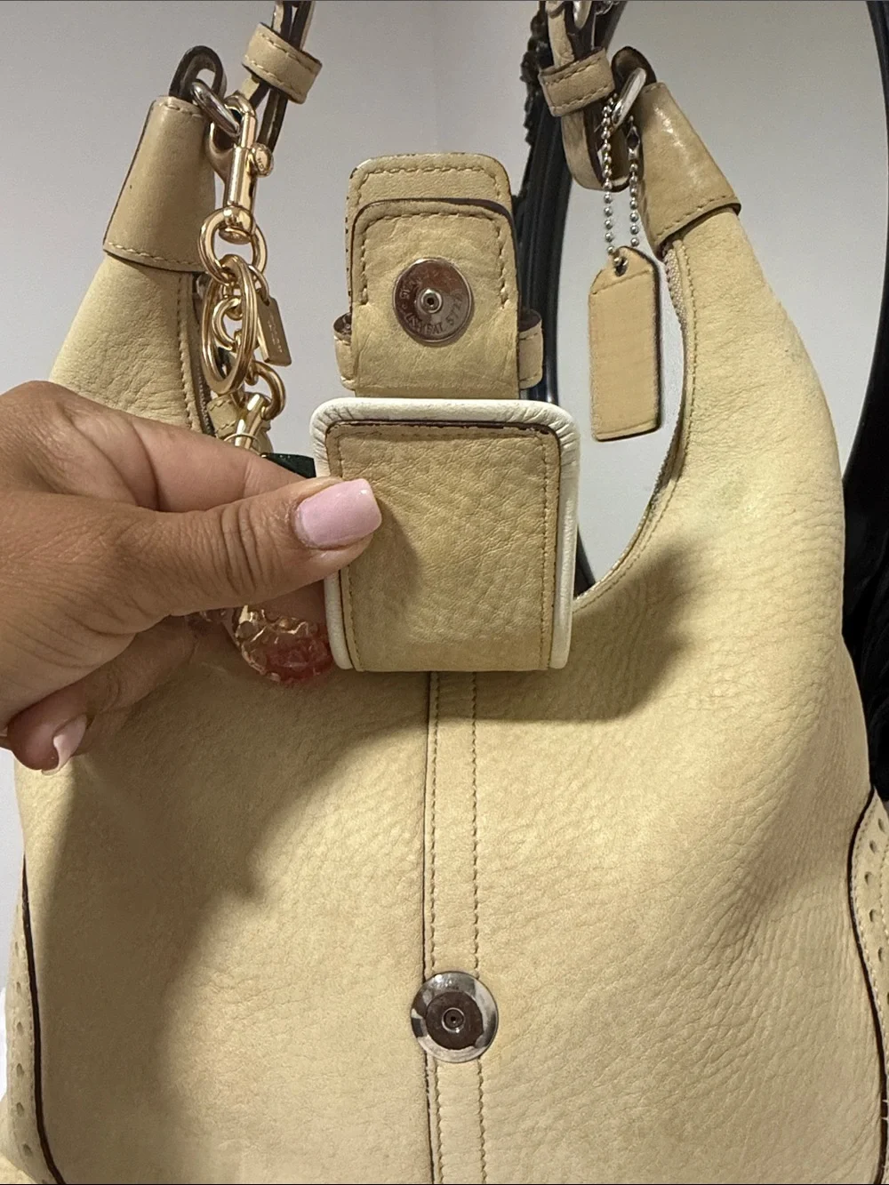Coach Y2k 5054 Beige Leather Hobo Bag 🎀🎀🎀